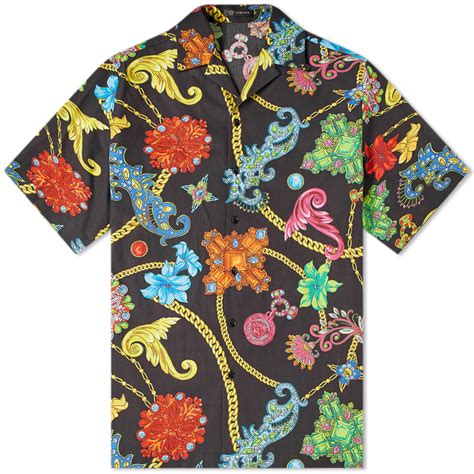 versace floral chain print shirt|versace nautical shirt.